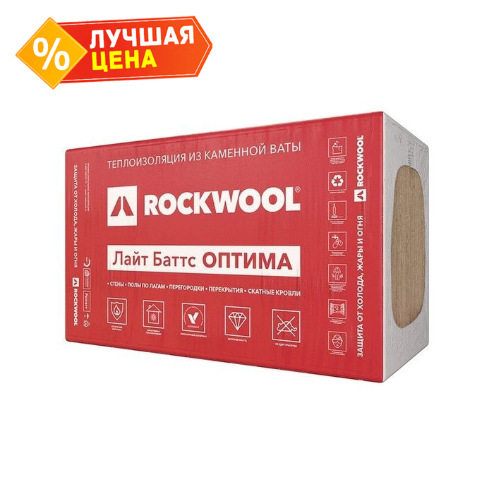 Утеплитель Роквул Лайт Баттс Оптима 50х600х1000